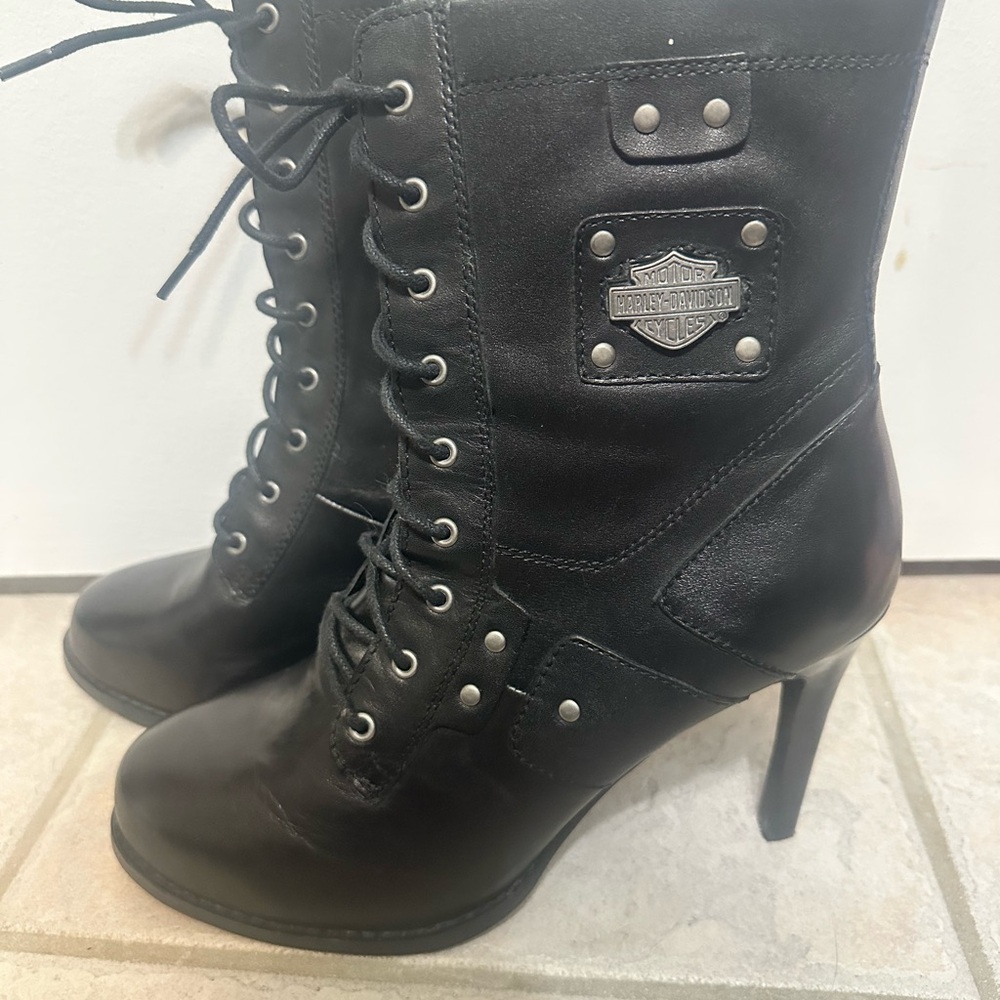 Harley-Davidson Black Lace-Up Women's Boots